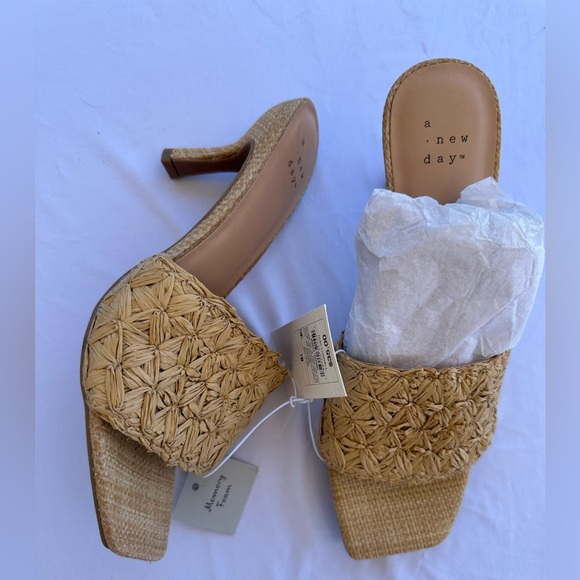 A New Day Women's Beige Woven Mules - Picture 1 of 6